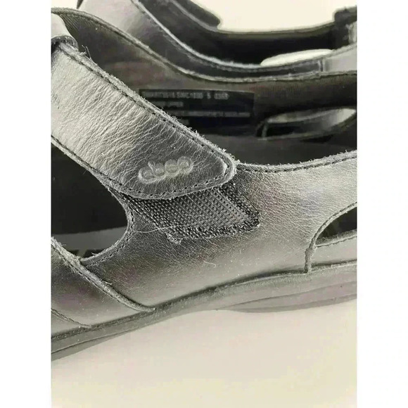 Abeo Fisherman Style Black Leather Sandals Sz 5 Women's Smart System 3515 - Picture 9 of 11